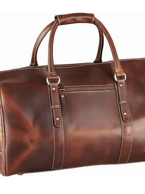 Premium Full-Grain Leather Duffle Bag for Men & Women.